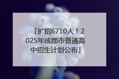 扩招6710人！2025年成都市普通高中招生计划公布