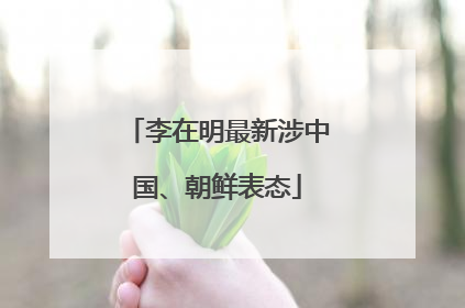 李在明最新涉中国、朝鲜表态