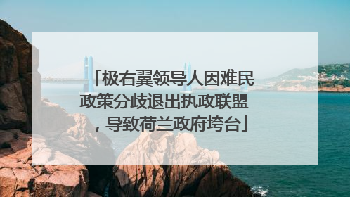 极右翼领导人因难民政策分歧退出执政联盟，导致荷兰政府垮台
