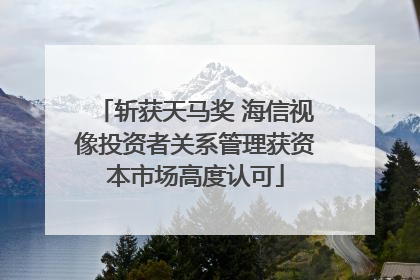 斩获天马奖 海信视像投资者关系管理获资本市场高度认可