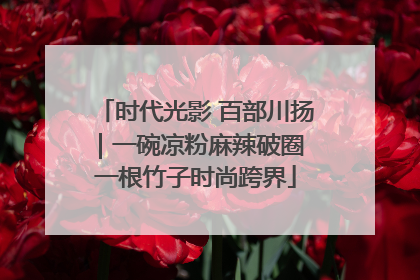 时代光影 百部川扬｜一碗凉粉麻辣破圈 一根竹子时尚跨界