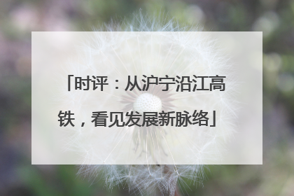 时评：从沪宁沿江高铁，看见发展新脉络