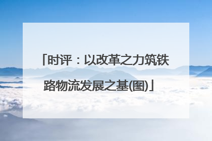 时评：以改革之力筑铁路物流发展之基(图)