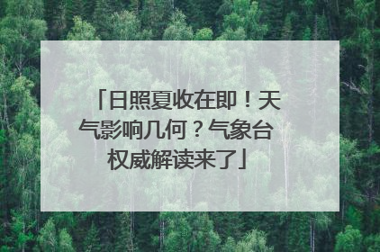 日照夏收在即！天气影响几何？气象台权威解读来了