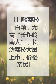 日啖荔枝三百颗，无需“长作岭南人”，长沙荔枝大量上市，价格亲民