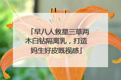 早八人救星三草两木白钻隔离乳，打造妈生好皮既视感