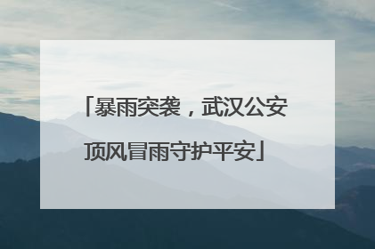 暴雨突袭，武汉公安顶风冒雨守护平安