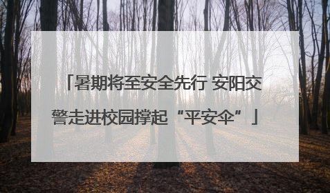 暑期将至安全先行 安阳交警走进校园撑起“平安伞”