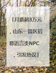 月薪超3万元，山东一景区招募语言类NPC，引发热议