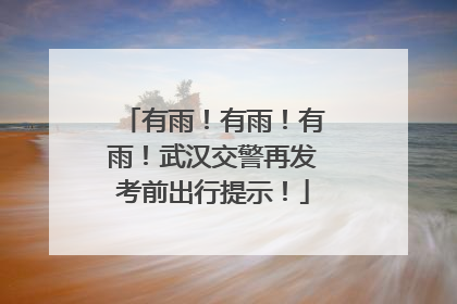有雨！有雨！有雨！武汉交警再发考前出行提示！