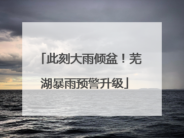 此刻大雨倾盆！芜湖暴雨预警升级