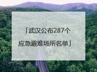 武汉公布287个应急避难场所名单