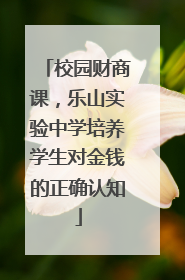 校园财商课，乐山实验中学培养学生对金钱的正确认知