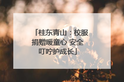 桂东青山：校服捐赠暖童心 安全叮咛护成长