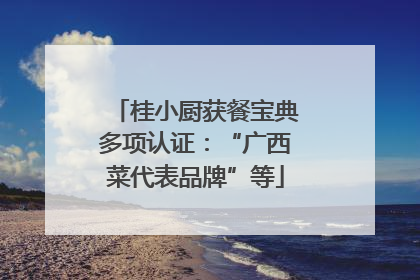 桂小厨获餐宝典多项认证：“广西菜代表品牌”等