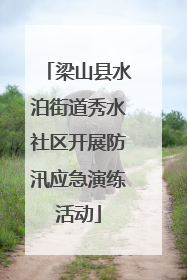 梁山县水泊街道秀水社区开展防汛应急演练活动