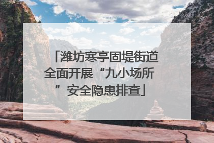 潍坊寒亭固堤街道全面开展“九小场所”安全隐患排查