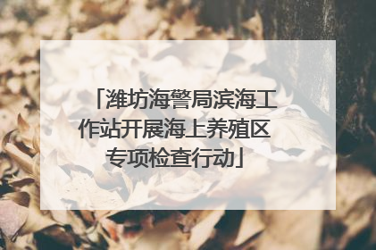 潍坊海警局滨海工作站开展海上养殖区专项检查行动
