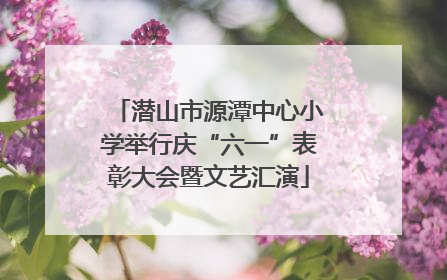 潜山市源潭中心小学举行庆“六一”表彰大会暨文艺汇演