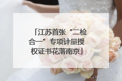 江苏首张“二检合一”专项计量授权证书花落南京