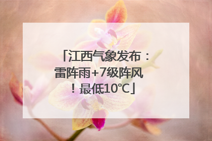 江西气象发布：雷阵雨+7级阵风！最低10℃