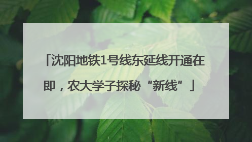 沈阳地铁1号线东延线开通在即，农大学子探秘“新线”