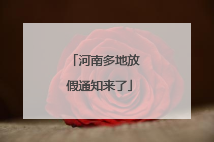 河南多地放假通知来了