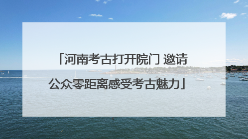 河南考古打开院门 邀请公众零距离感受考古魅力