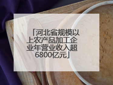 河北省规模以上农产品加工企业年营业收入超6800亿元