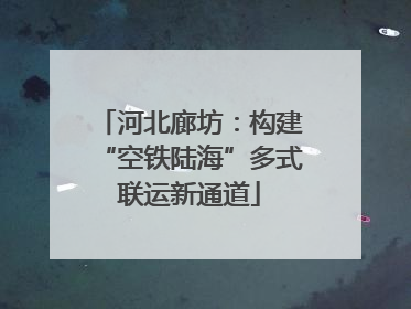 河北廊坊：构建“空铁陆海”多式联运新通道