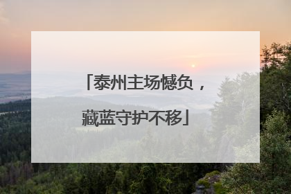泰州主场憾负，藏蓝守护不移
