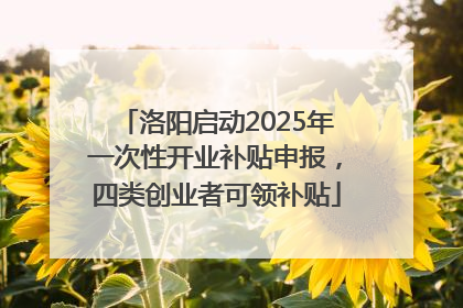 洛阳启动2025年一次性开业补贴申报，四类创业者可领补贴