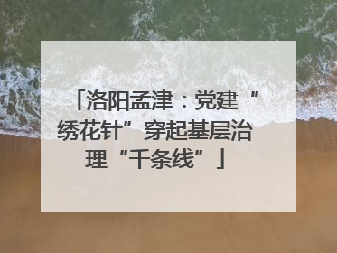 洛阳孟津：党建“绣花针”穿起基层治理“千条线”