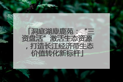 洞庭湖麋鹿苑：“三资盘活”激活生态资源，打造长江经济带生态价值转化新标杆