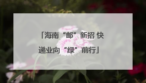 海南“邮”新招 快递业向“绿”前行