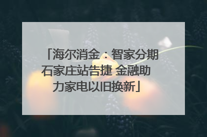海尔消金：智家分期石家庄站告捷 金融助力家电以旧换新