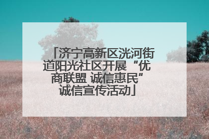济宁高新区洸河街道阳光社区开展“优商联盟 诚信惠民”诚信宣传活动