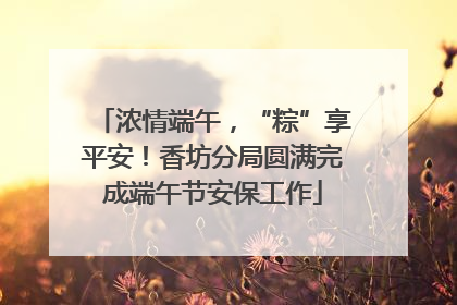 浓情端午，“粽”享平安！香坊分局圆满完成端午节安保工作