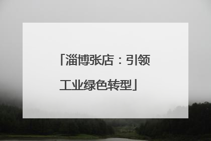 淄博张店：引领工业绿色转型