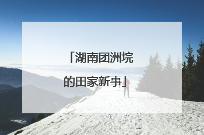 湖南团洲垸的田家新事