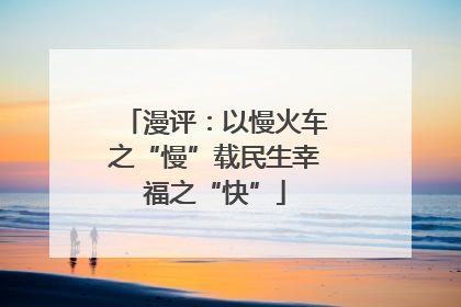 漫评：以慢火车之“慢”载民生幸福之“快”