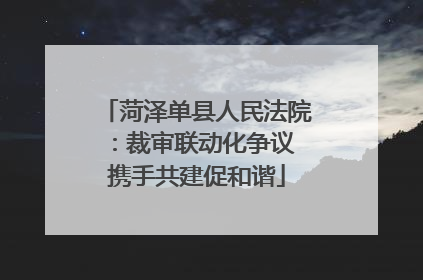 菏泽单县人民法院：裁审联动化争议 携手共建促和谐