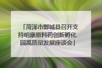 菏泽市鄄城县召开支持明康原料药创新孵化园高质量发展座谈会