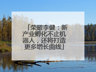 荣耀李健：新产业孵化不止机器人，还将打造更多增长曲线