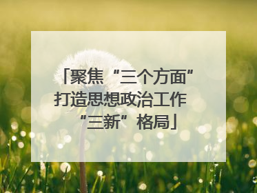 聚焦“三个方面” 打造思想政治工作“三新”格局