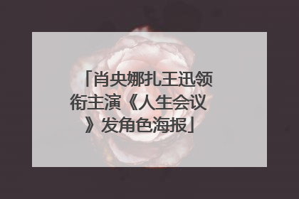 肖央娜扎王迅领衔主演《人生会议》发角色海报