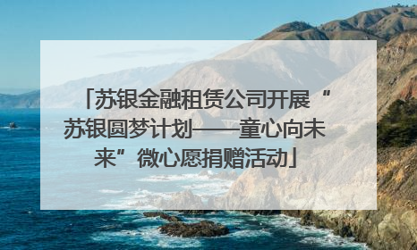 苏银金融租赁公司开展“苏银圆梦计划——童心向未来”微心愿捐赠活动