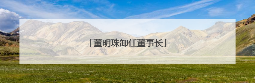 董明珠卸任董事长