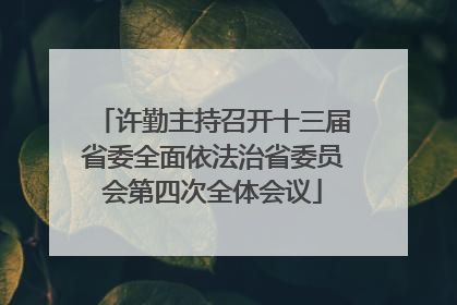 许勤主持召开十三届省委全面依法治省委员会第四次全体会议