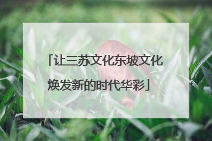 让三苏文化东坡文化焕发新的时代华彩